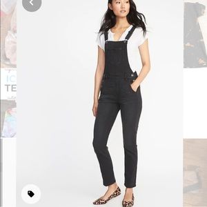 Old Navy straight leg black wash Overalls